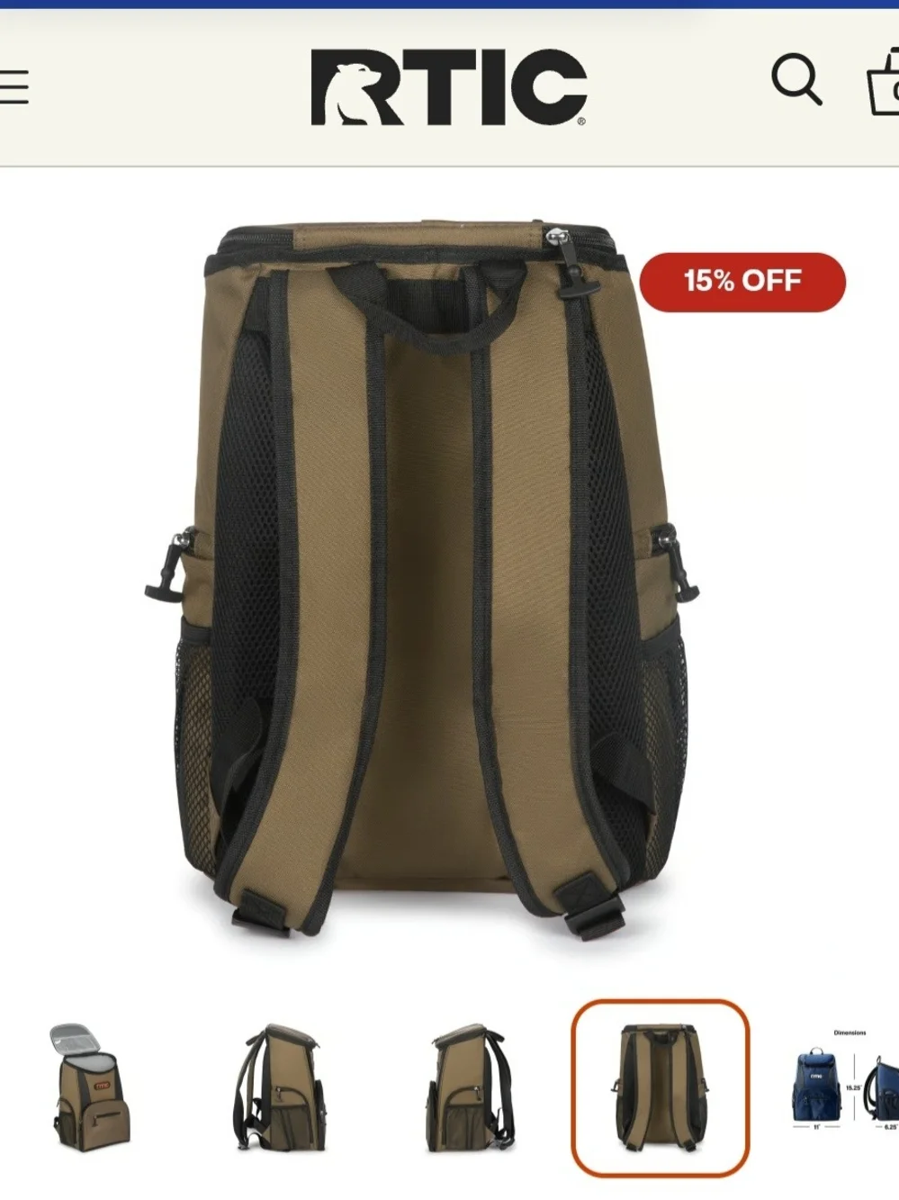 Olive Green and Brown Men's Backpack Cooler